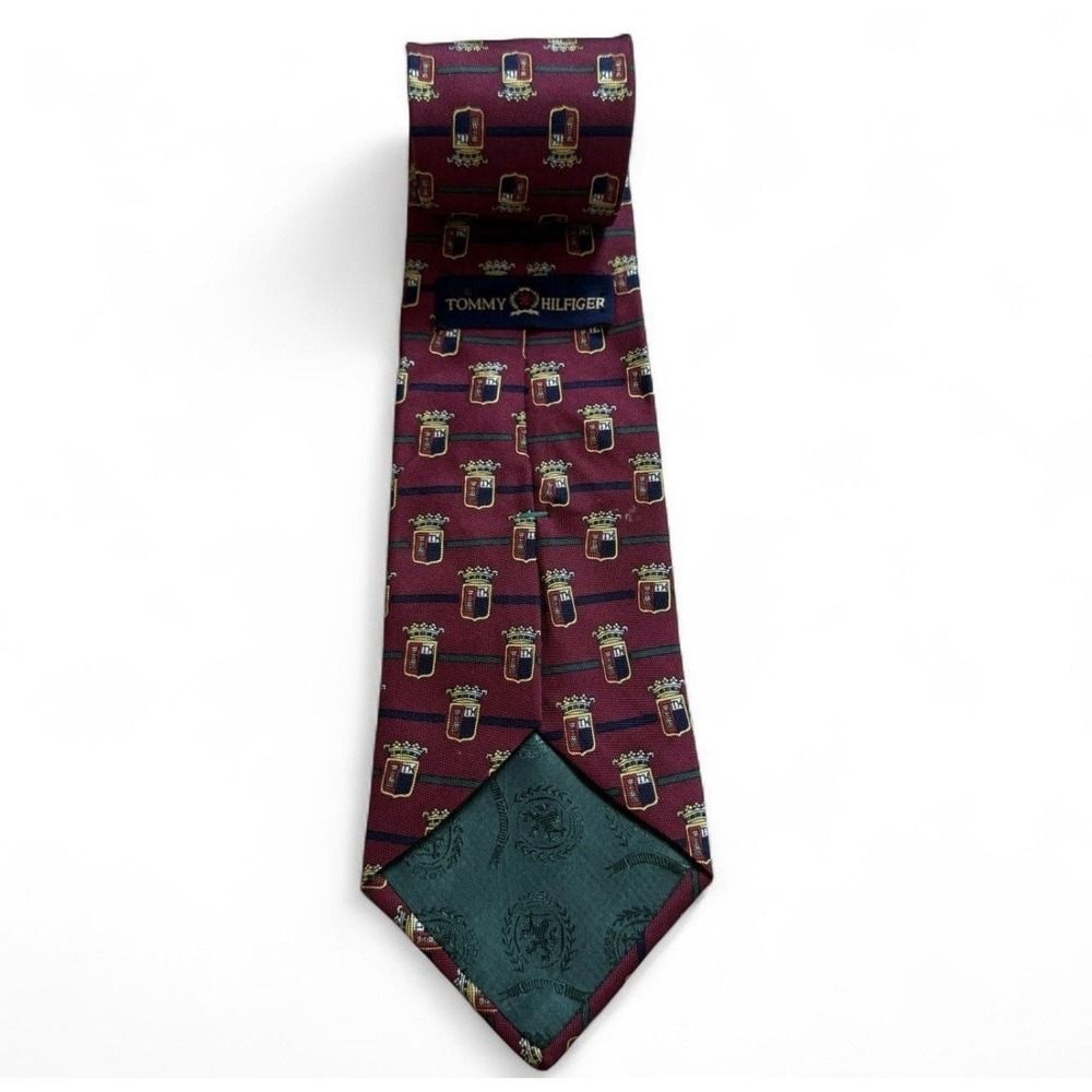 Vintage Tommy Hilfiger 100% Silk Made in‎ USA Burgundy Tie